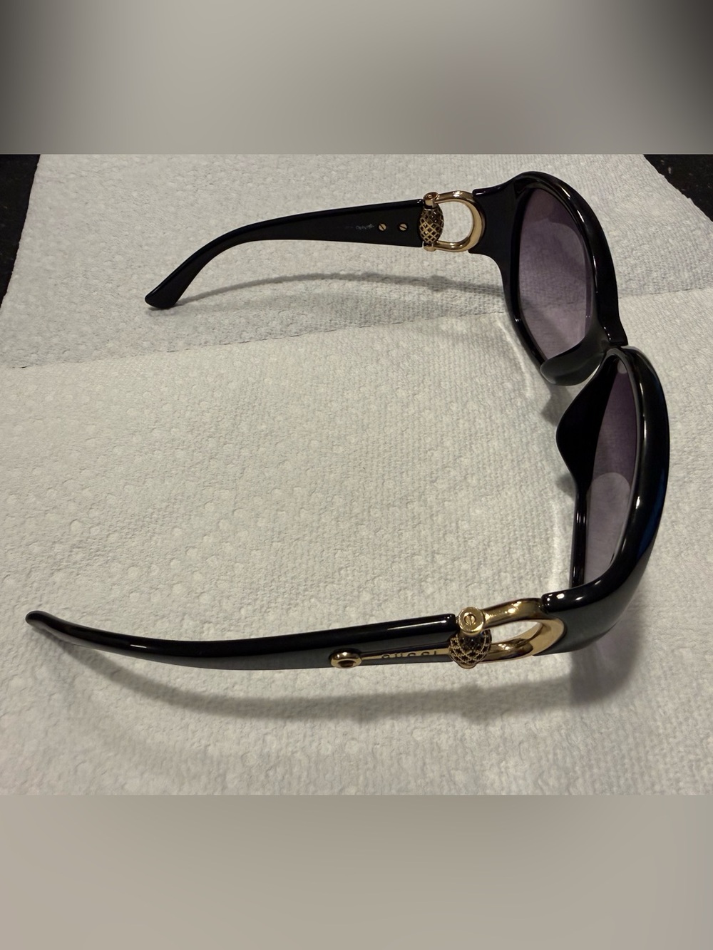 Vintage Gucci Horsebit Optyl Sunglasses Black Made in Italy - Picture 3 of 9